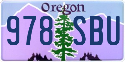 OR license plate 978SBU