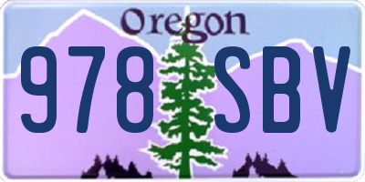 OR license plate 978SBV