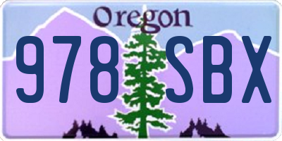OR license plate 978SBX