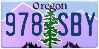 OR license plate 978SBY