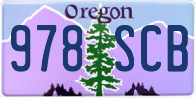 OR license plate 978SCB