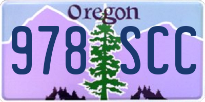 OR license plate 978SCC