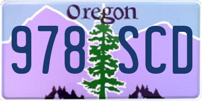 OR license plate 978SCD