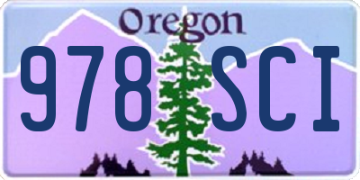 OR license plate 978SCI
