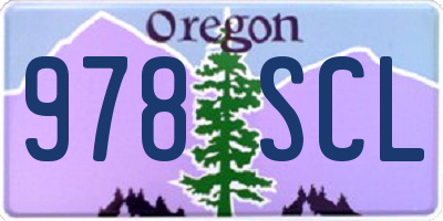 OR license plate 978SCL