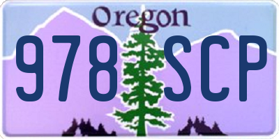 OR license plate 978SCP