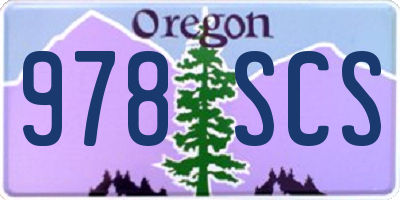 OR license plate 978SCS