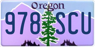 OR license plate 978SCU