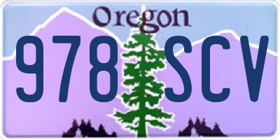 OR license plate 978SCV