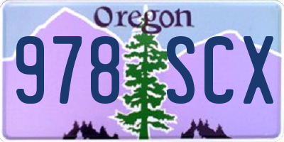 OR license plate 978SCX