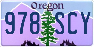 OR license plate 978SCY