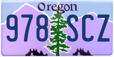 OR license plate 978SCZ