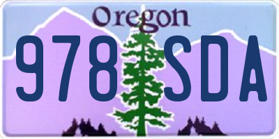 OR license plate 978SDA
