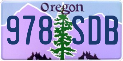 OR license plate 978SDB