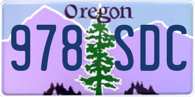 OR license plate 978SDC