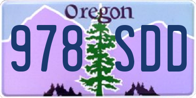 OR license plate 978SDD
