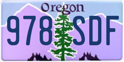 OR license plate 978SDF