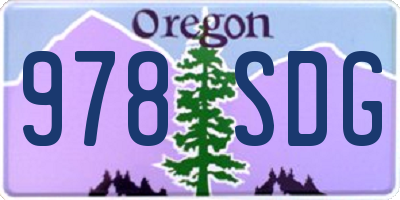 OR license plate 978SDG