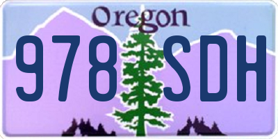 OR license plate 978SDH