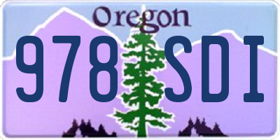 OR license plate 978SDI
