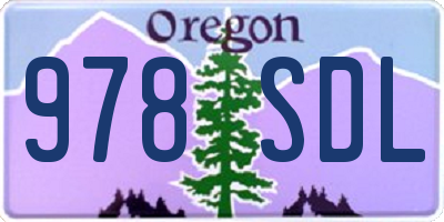 OR license plate 978SDL