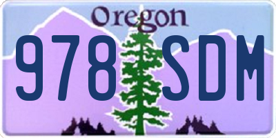 OR license plate 978SDM