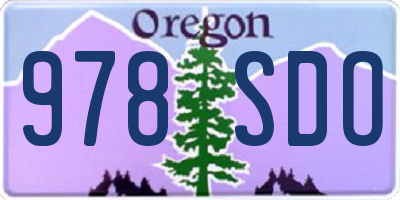 OR license plate 978SDO