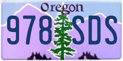 OR license plate 978SDS