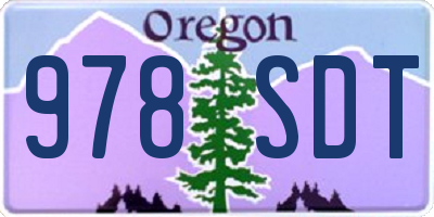 OR license plate 978SDT