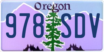 OR license plate 978SDV