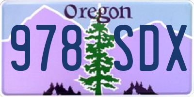 OR license plate 978SDX