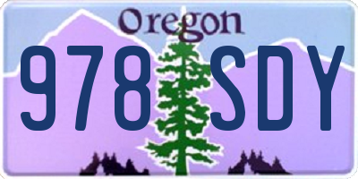 OR license plate 978SDY