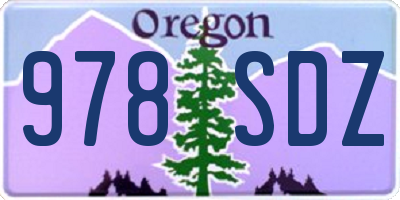 OR license plate 978SDZ