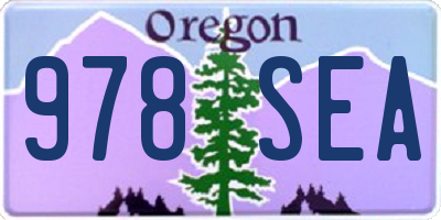 OR license plate 978SEA