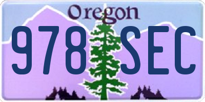 OR license plate 978SEC