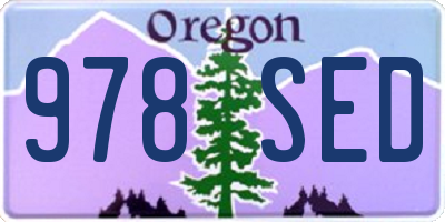 OR license plate 978SED