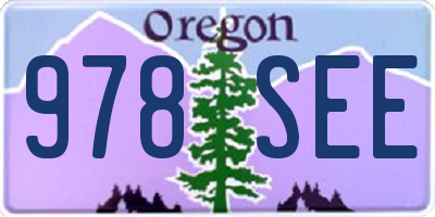OR license plate 978SEE