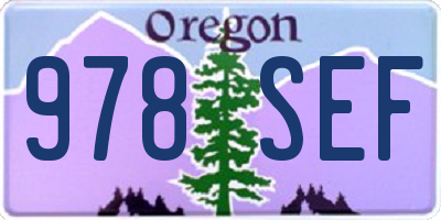 OR license plate 978SEF