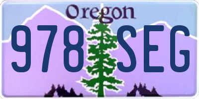 OR license plate 978SEG