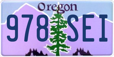 OR license plate 978SEI