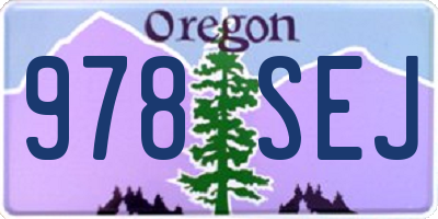OR license plate 978SEJ
