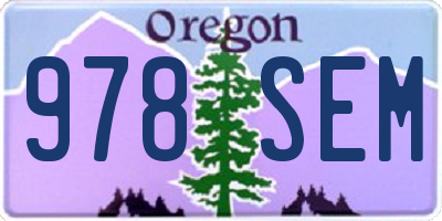 OR license plate 978SEM
