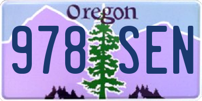 OR license plate 978SEN