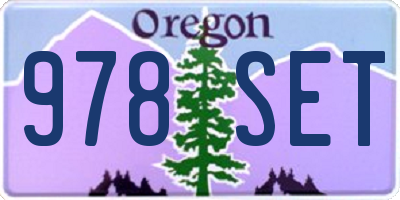 OR license plate 978SET