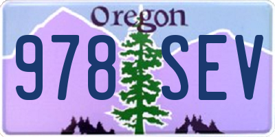OR license plate 978SEV