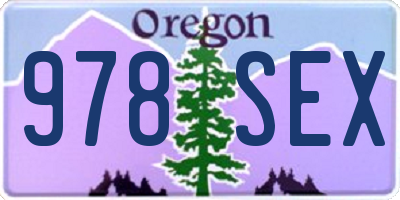OR license plate 978SEX