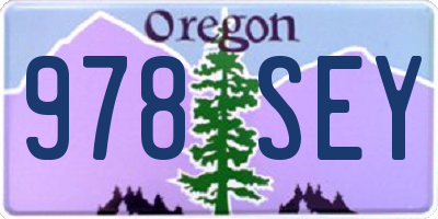 OR license plate 978SEY