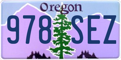 OR license plate 978SEZ