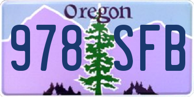 OR license plate 978SFB