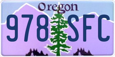 OR license plate 978SFC